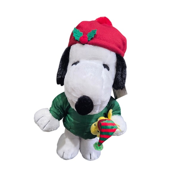 Peanuts‎ 2FT Snoopy Christmas Plush Greeter Red Hat Green Coat Standing Decor - Picture 2 of 5